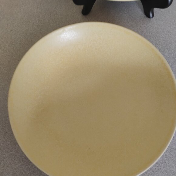 Bauer MCM 1960s Mustard Speckled Ironstone Bowls, set of 2 - Picture 4 of 5